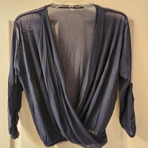 Elegant Navy Blue Women's Blouse
